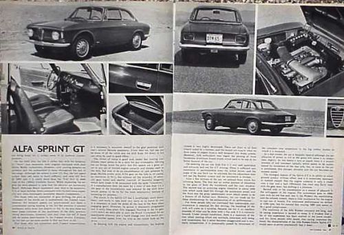 1965 alfa sprint gt original old road test   c my store