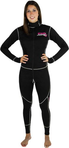 Fxr-snow commander 50% merino womens balaclava mono/suit 1-piece,black,xl