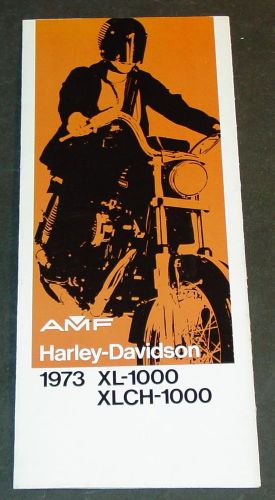 1973 harley-davidson motorcycle xl-100 &amp; xlch-1000 sales brochure    (078)