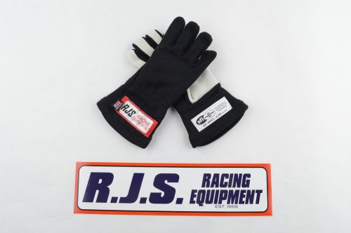 Rjs racing equipment sfi 3.3/1 1 layer nomex racing gloves black xlarge 20213-xl