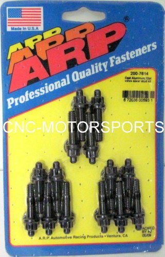 Arp valve cover stud kit 200-7614 cast aluminum covers black oxide 12 point head