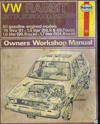 1974-1981 volkswagen rabbit jetta scirocco pick up haynes repair manual workshop