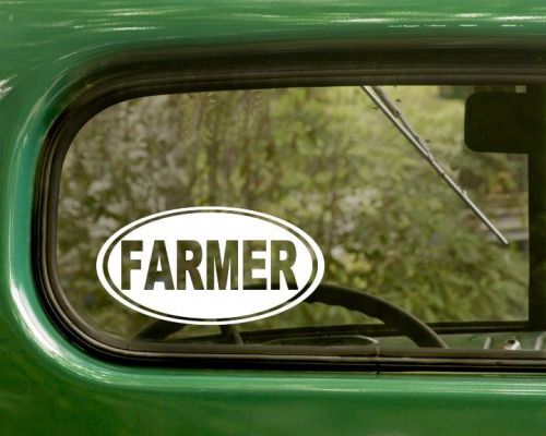 2 oval farmer decals stickers vinyl die cut, bumper, cars, laptop