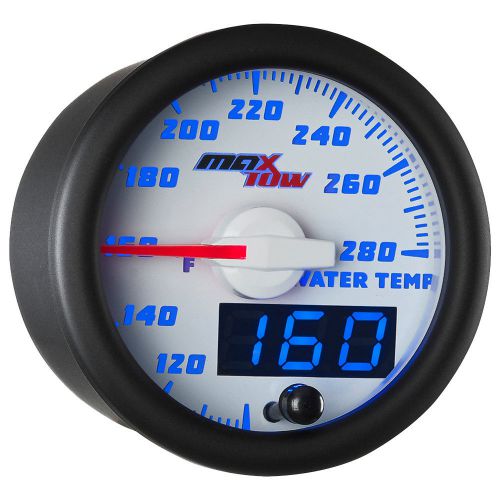 52mm white &amp; blue maxtow double vision water temperature gauge - mt-wbdv06