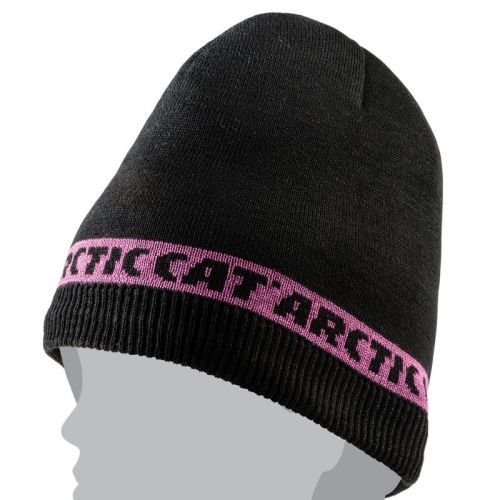 Arctic cat purple stripe knit fleece lined beanie - black with purple - 5273-073