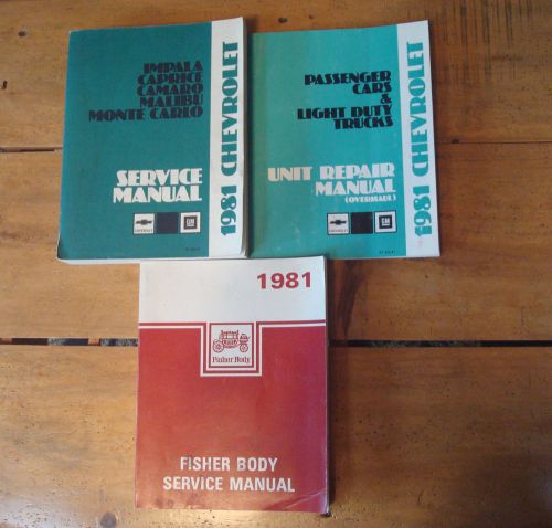 1981 chevrolet service manual set camaro malibu monte carlo caprice impala