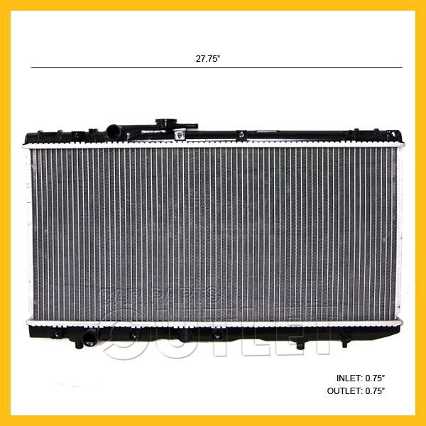 1991-1993 1994 toyota tercel radiator 1.5 manual 1992-1995 paseo 4cyl m/t no toc