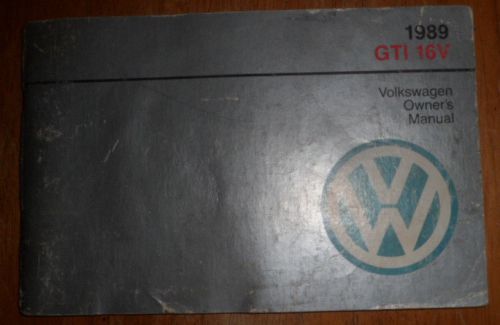 1989 volkswagen vw gti 16v owners manual