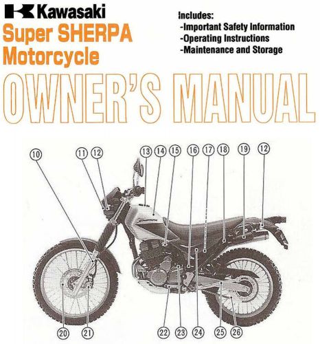 2001 kawasaki super sherpa kl250 motorcycle owners manual -kawasaki kl250g5