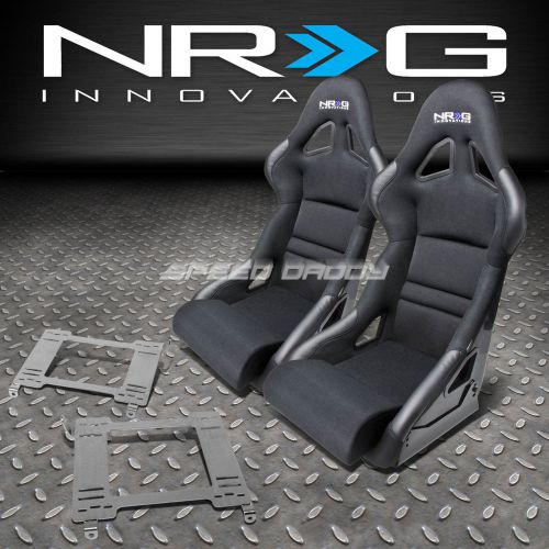 Nrg deep bucket racing seats+cushion+stainless steel bracket for 90-99 mr2 w20