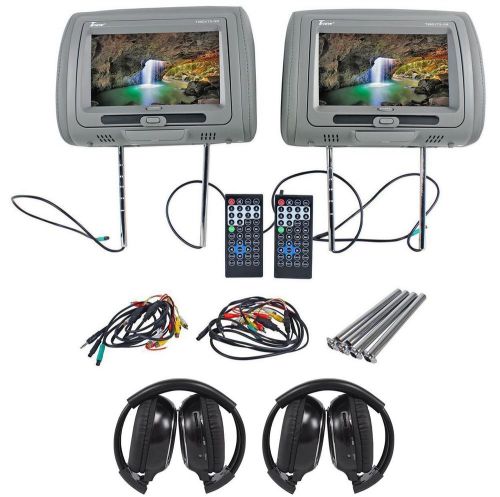 Tview t99dvts-gr 9&#034; touchscreen dual dvd  headrest monitors +2 wireless headsets