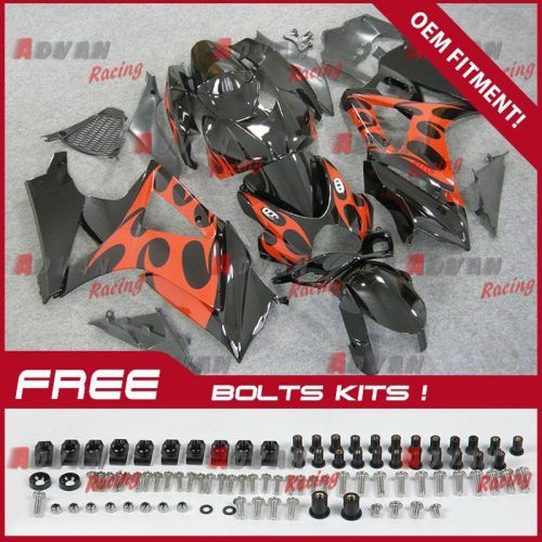 Black injection fairings bodywork kit suzuki gsxr1000 2007-2008 oem 33