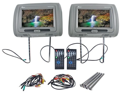 Tview t99dvts-gr 9” gray touch screen dual dvd car headrest monitors