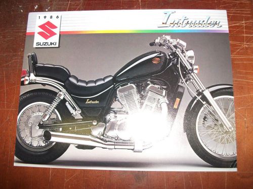 Original nos 1986 suzuki motorcycle sales brochure intruder custom