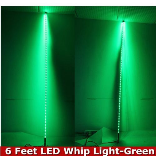 6&#039; feet green color led lighted whip flag atv utv off-road dunes coldunes us