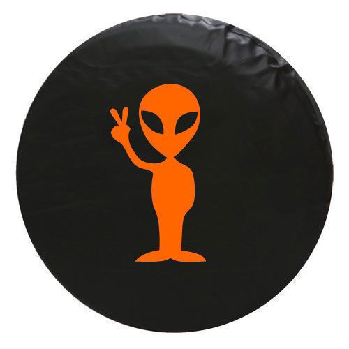 Alien peace vinyl spare tire cover 31 inch orange