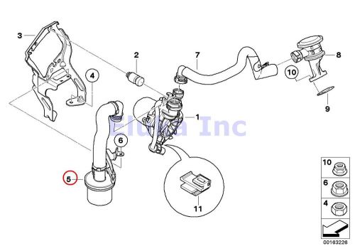 Bmw genuine emission control secondary air injection hose - pump to air filter e