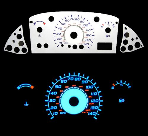 New 00 01 02 03 04 ford focus w/o tach blue indiglo glow white gauge