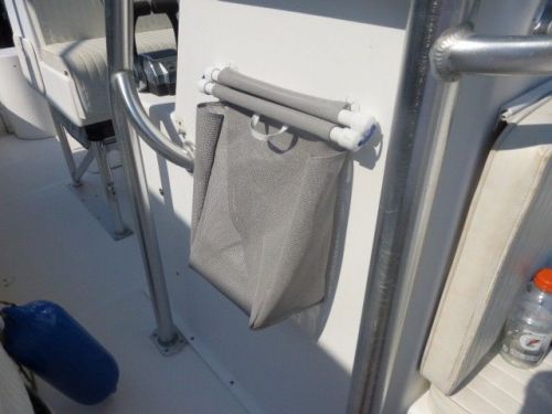 Mesh trash bag for boat or rv -- gray (installs with stainless snap screws)