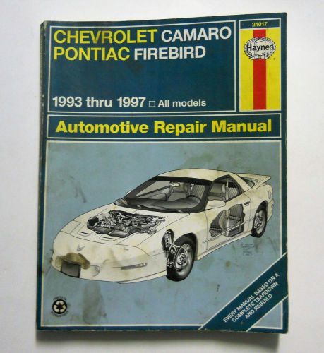 Haynes # 24017 chevrolet camaro pontiac 1993 to 1997 repair manual