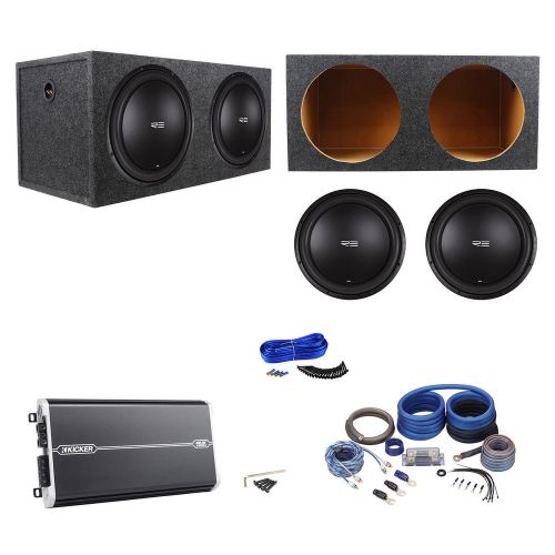 (2) re audio sex15d2 v2 15&#034; 1500w subwoofers+sealed box+kicker amplifier+amp kit