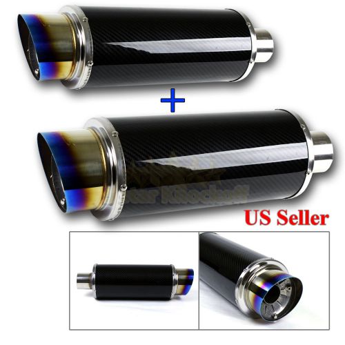 Carbon fiber wrapped! 2x usa n1 style deep tone track race exhaust muffler&amp;s tip