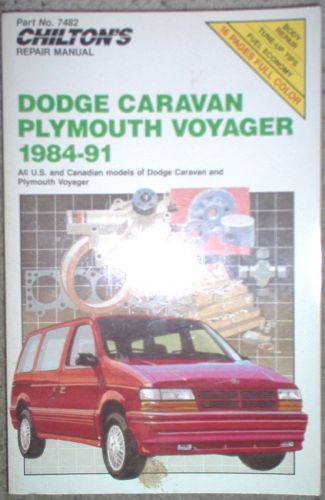 1984-1991 dodge caravan plymouth voyager chilton&#039;s repair tune up guide manual