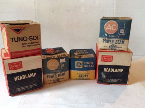 Lot of vintage headlamps ac guide gm sears tung-sol 4000 untested