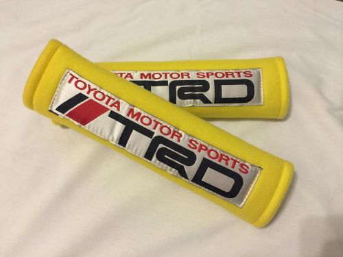 Apc toyota racing development &#034;trd&#034; seat belt shoulder pads light yellow