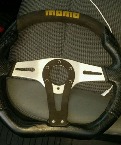 Momo steering wheel trek black leather 350mm  great condition!