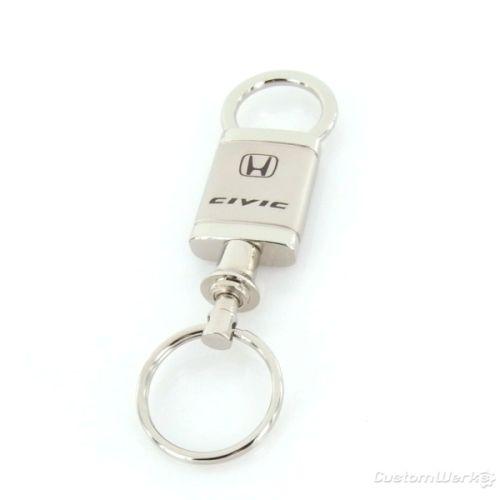 Honda civic satin chrome valet keychain - new!