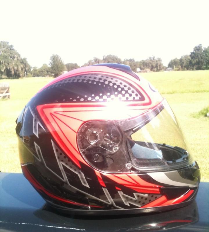 Hjc cl-16 red and black motorcycle helmet / very good condition 