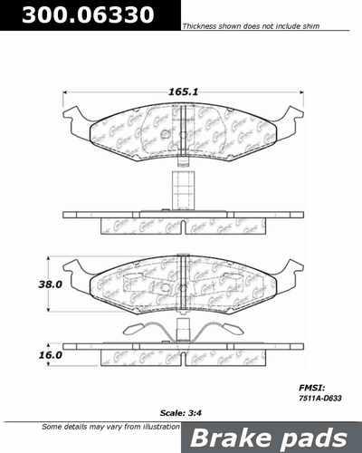 Centric 300.06330 brake pad or shoe, front-premium semi-met pads w/shims