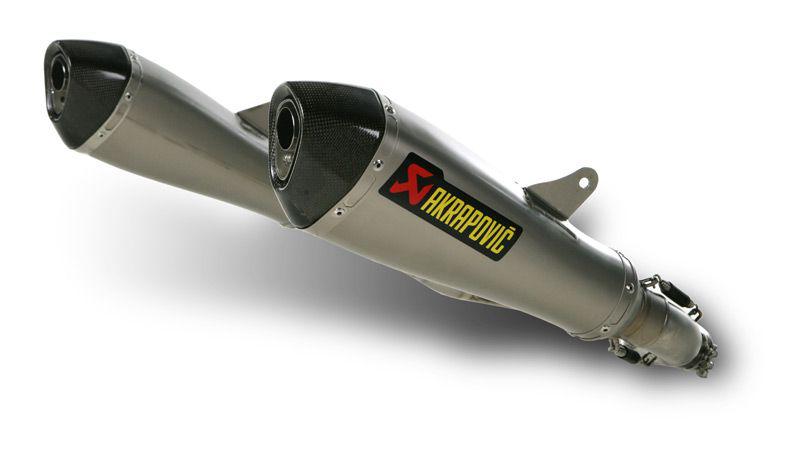 Akrapovic dual slip-on mufflers conical ti/it/cf for suzuki gsx-r1000 2009 2011