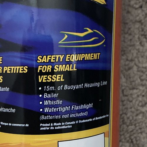 Bombardier watercraft safety equipment for small vessels made in canada nos