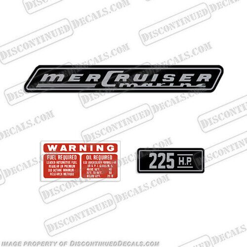 Fits mercury mercruiser 225hp inboard motor decals