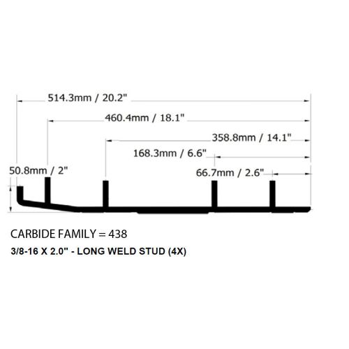 Bottom line 6&#034; carbides for ski-doo fits 1997-2005 models with plastic flex skis