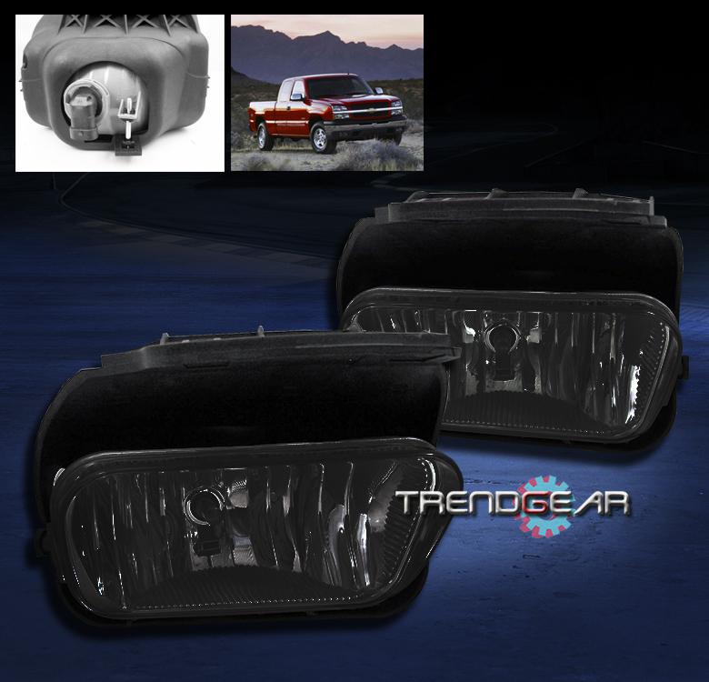 03-06 chevy silverado/02-06 avalanche bumper driving smoke lens fog light w/bulb