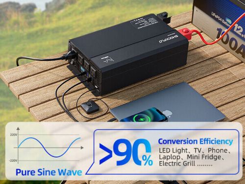 1000 watt pure sine wave power inverter 12v dc to 110v ac off-grid solar for rv