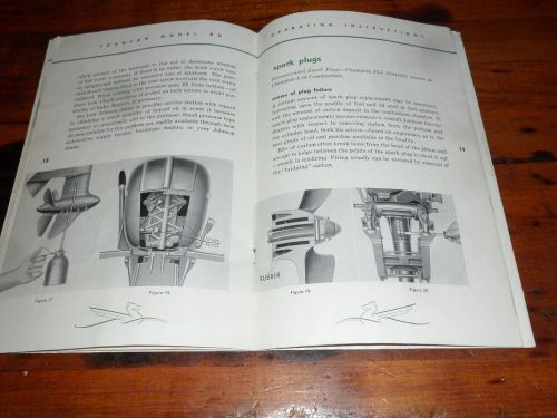 Vtg 1950&#039;s johnson sea-horse &#034;25&#034; model rd outboard motor operating instructions