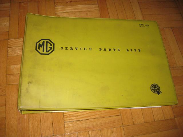 1962 mg 1100 service parts list manual original 