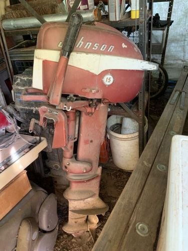 1956 johnson outboard 15hp sea horse motor vintage original con.  long shaft