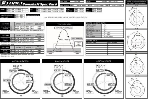 Tomei valc procam exhaust 282-11.00mm lift for 350z/g35 early g1 vq35de