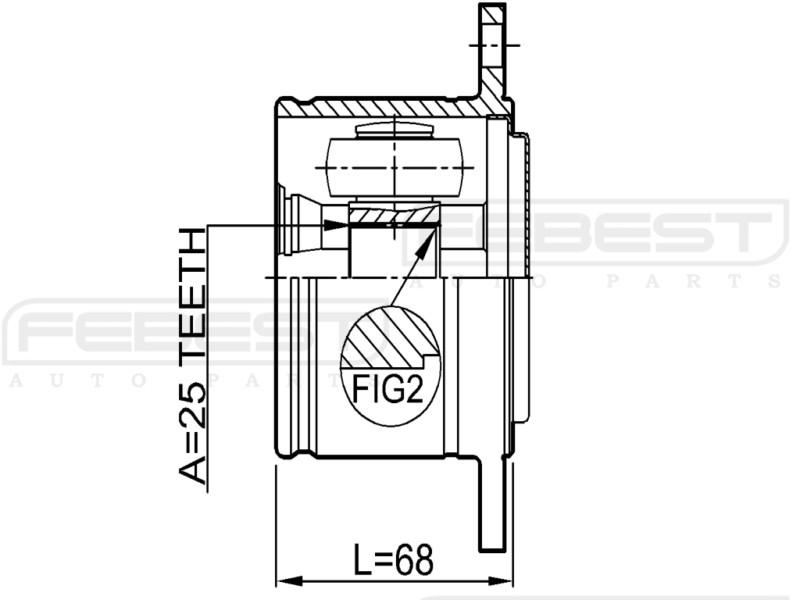 Mitsubishi pajero ii v14w-v55w 1991-2004 inner cv joint right 25x110 oem mb52614