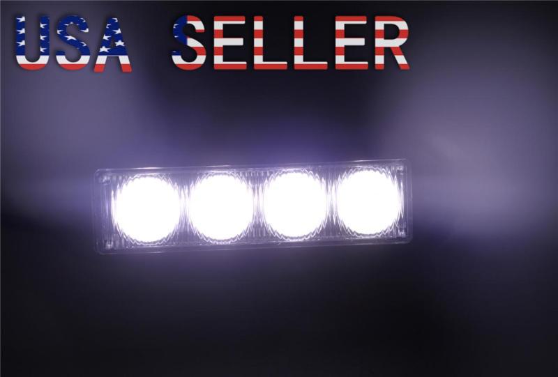 4 led 4x1w surface mount strobe warning flashing emergency light white