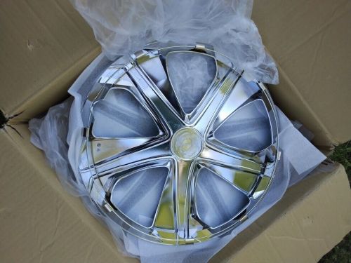 Cci universal chrome &amp; black wheel covers 16 inch authentic brand new in box