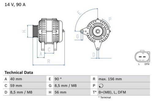 Alternator fits skoda octavia mk1, mk2 1.4 1.6 1.8 2.0 96 to 13 bosch 028903028d