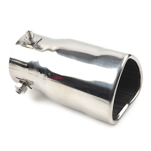 Straight heart shaped car stainless rear exhaust pipe tail muffler tip silver