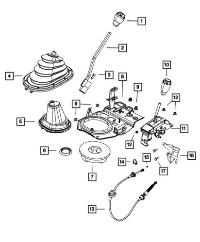 Genuine mopar transfer case shift cable 52126222ae