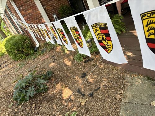 Two porsche flag banners vintage